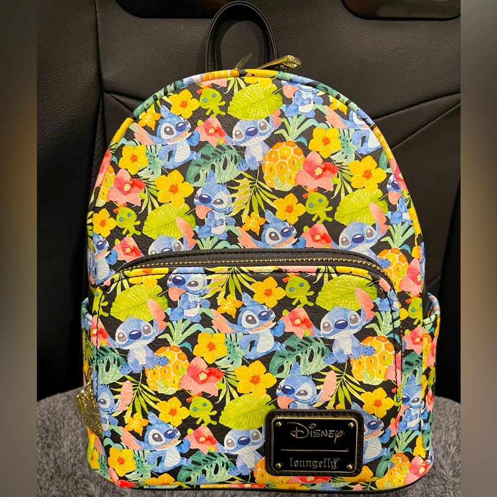 Loungefly Disney Stitch Tropical Floral Pineapple Backpack NEW